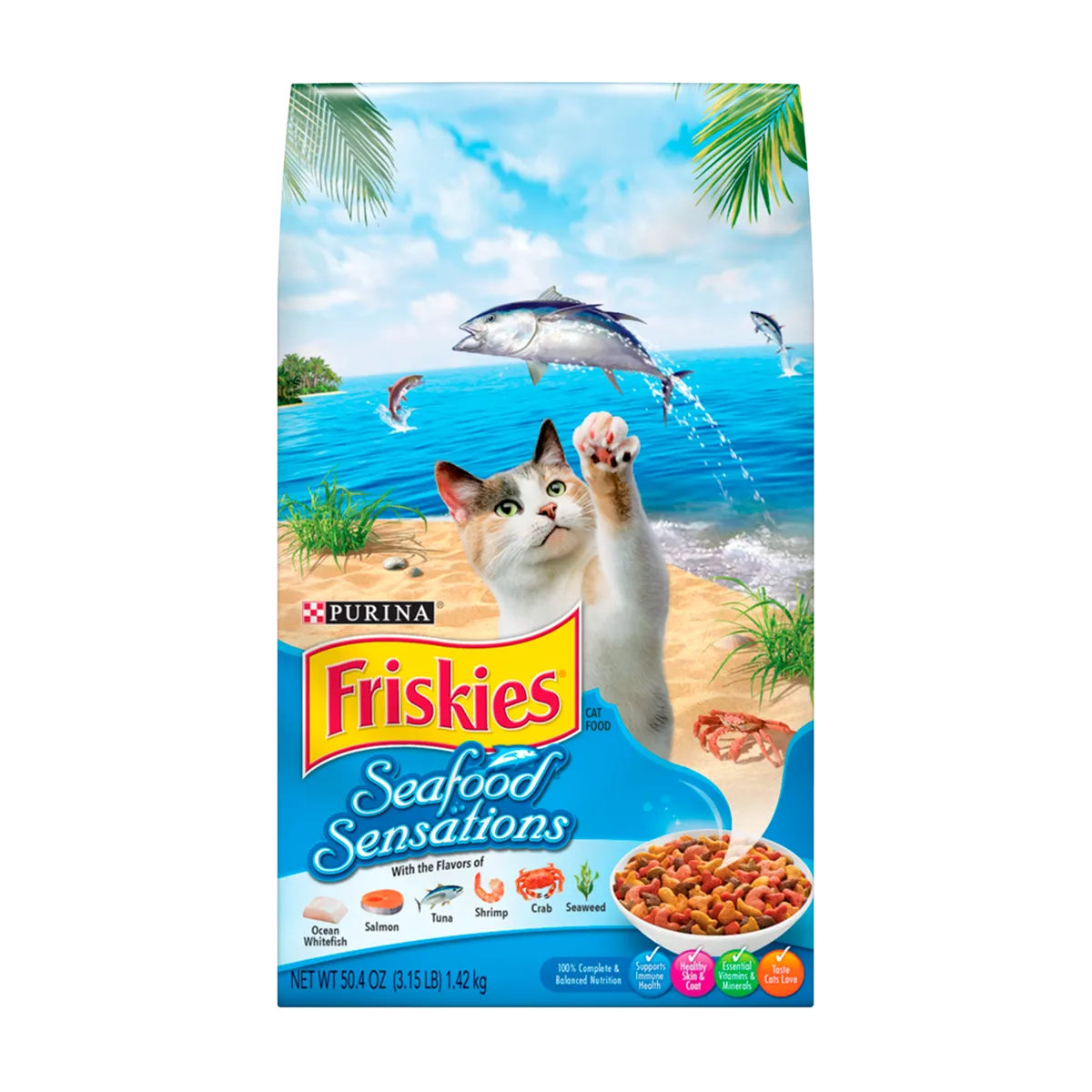 Friskies Dry Cat Food Seafood Sensations